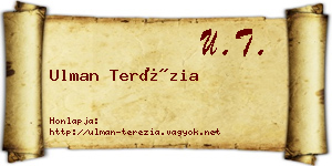 Ulman Terézia névjegykártya